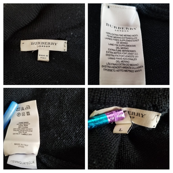 Burberry London Extra Fine Merino Wool Cardigan, L - Picture 8 of 8